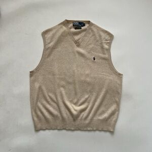 Ralph Lauren V-Neck Beige Sweater Vest